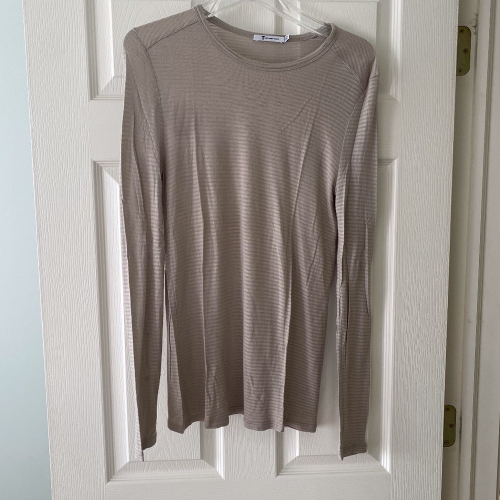 T by Alexander Wang Striped Long Sleeve T-Shirt